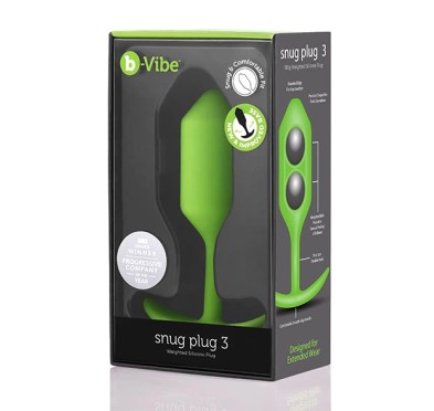 Plug analny - B-Vibe Snug Plug 3 Lime